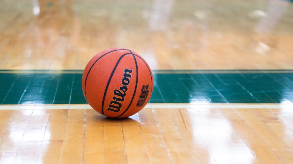 basketball ball on the court ground